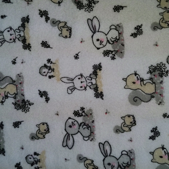 Joann Fabrics Super Snuggle Bunny Squirrel Woodland Animal Fabric Destash - Picture 2 of 6